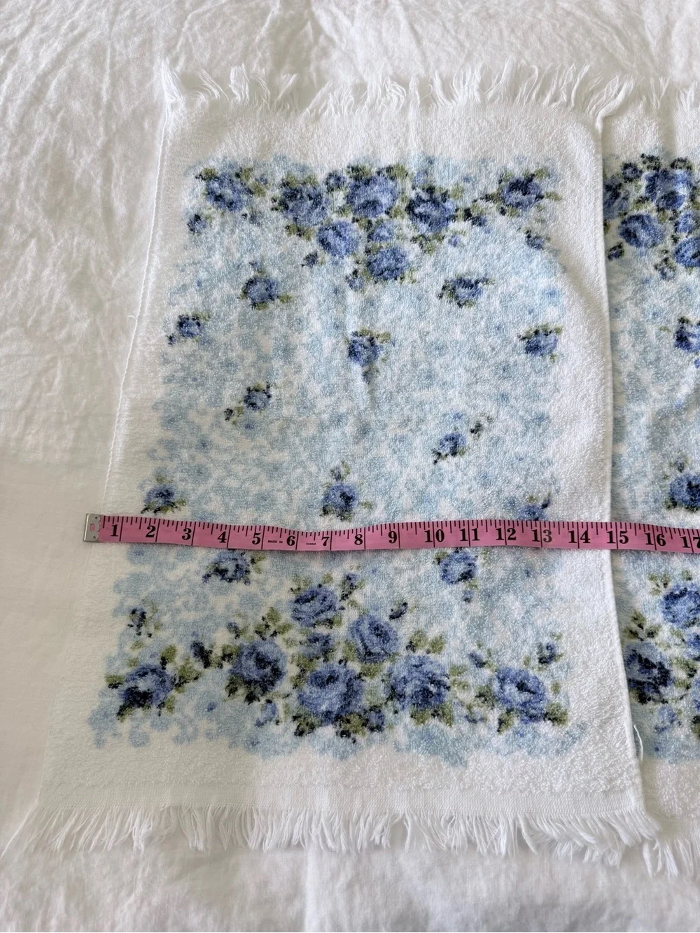Cannon | Set Of 6 | Vintage Blue Roses 2 Bath & 2 Hand Towels | 2 Wash Clothes